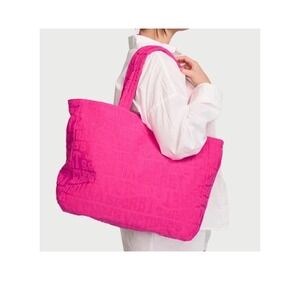 Victoria's Secret Terry Tote Bag Beach Pool Bag for Women Hot‎ Pink  NWT